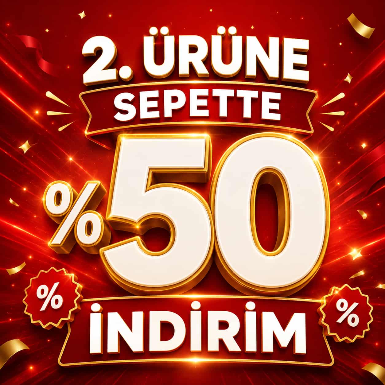 <span style="font-size: 12pt; color: #993300;"><b>2. Ürüne Sepette %50 İndirim !</b></span>