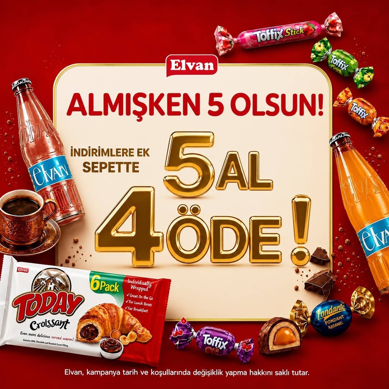 <span style="font-size: 10pt;"><strong><span style="font-size: 12pt;">5 Al</span> <span style="color: #ff0000; font-size: 14pt;">4 Öde !</span></strong></span>