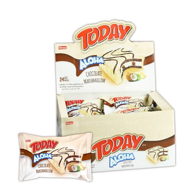 Aloha Beyaz Çikolatalı Marshmallowlu 35 Gr. 24 Adet (1 Kutu) - Today