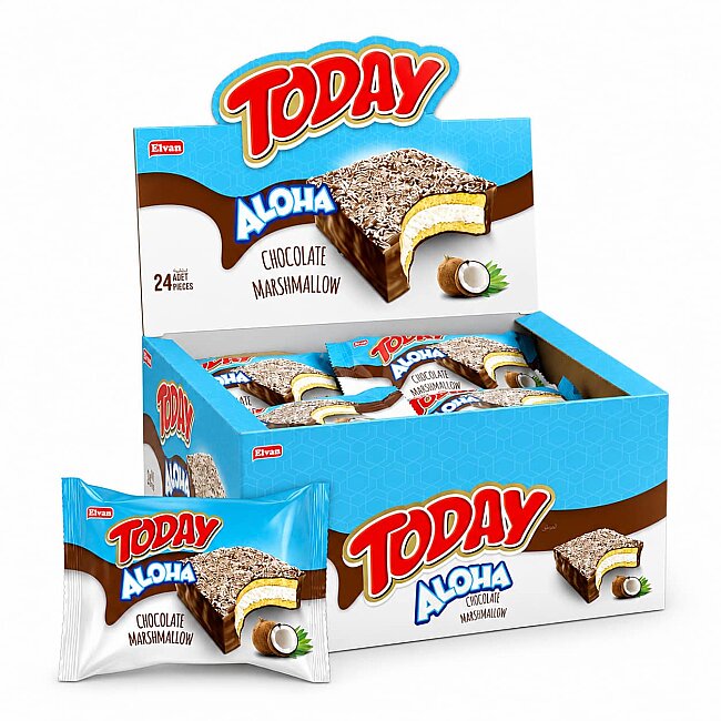 Aloha Hindistan Cevizli Marshmallowlu 35 Gr 24 Adet (1 Kutu) - Today
