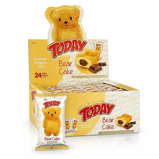 Today Bear Kek Çikolatalı 40 Gr. 24 Adet (1 Kutu) - Today