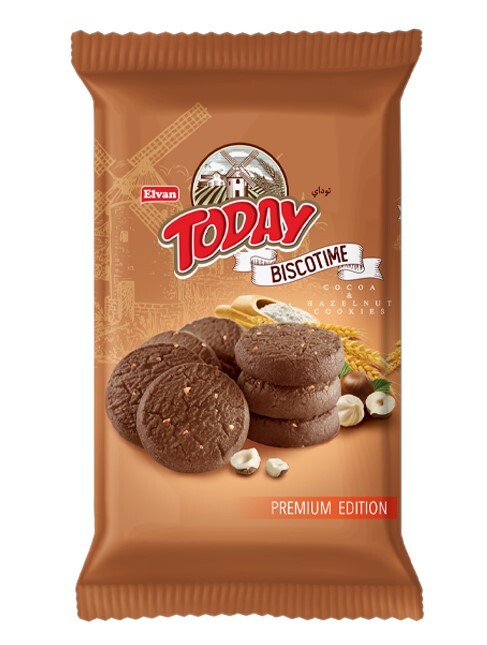 Biscotime Kakaolu Fındık Parçacıklı Kurabiye 250 Gr. (1 Paket) - Today
