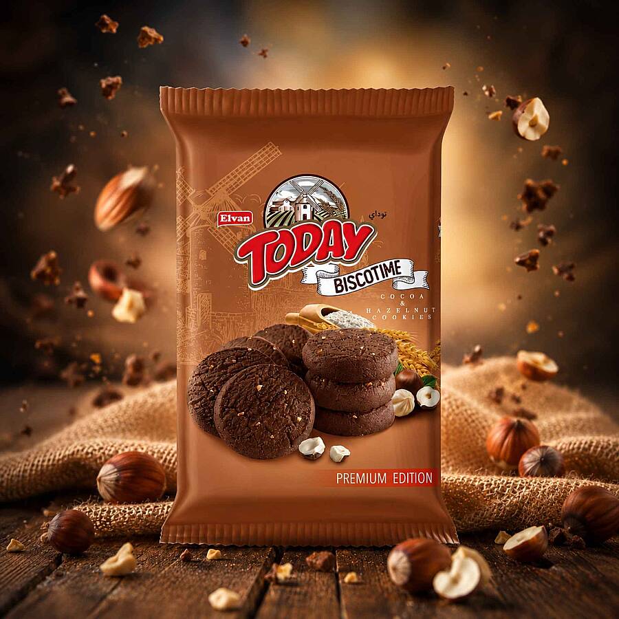 Biscotime Kakaolu Fındık Parçacıklı Kurabiye 250 Gr. (5 Paket) - 2