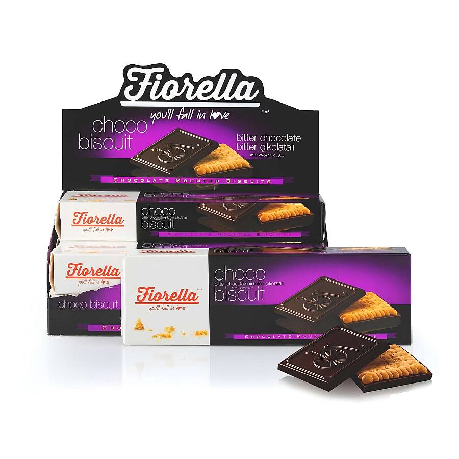 Fiorella Chocobiscuit Bitter Çikolatalı Bisküvi 102 Gr. 6 Adet (1 Kutu) - 1
