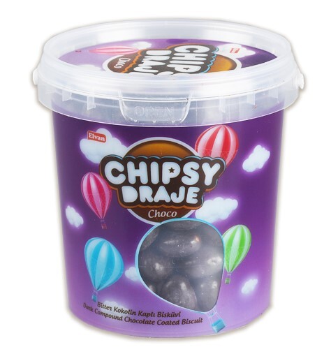 BONBON Chıpsy Bitter Kakao Kaplı Bisküvi Draje 400 Gr. (1 Adet) - Elvan