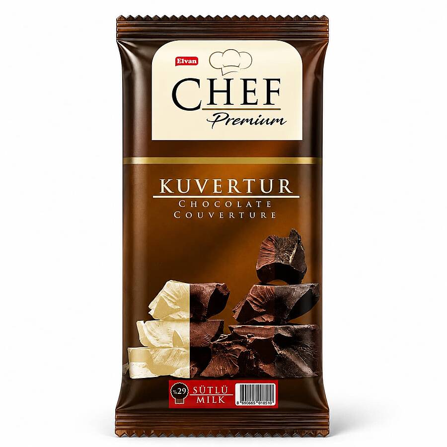 Chef Premium Yüzde 29 Sütlü Mini Kuvertür 200 Gr. (1Adet) - 1