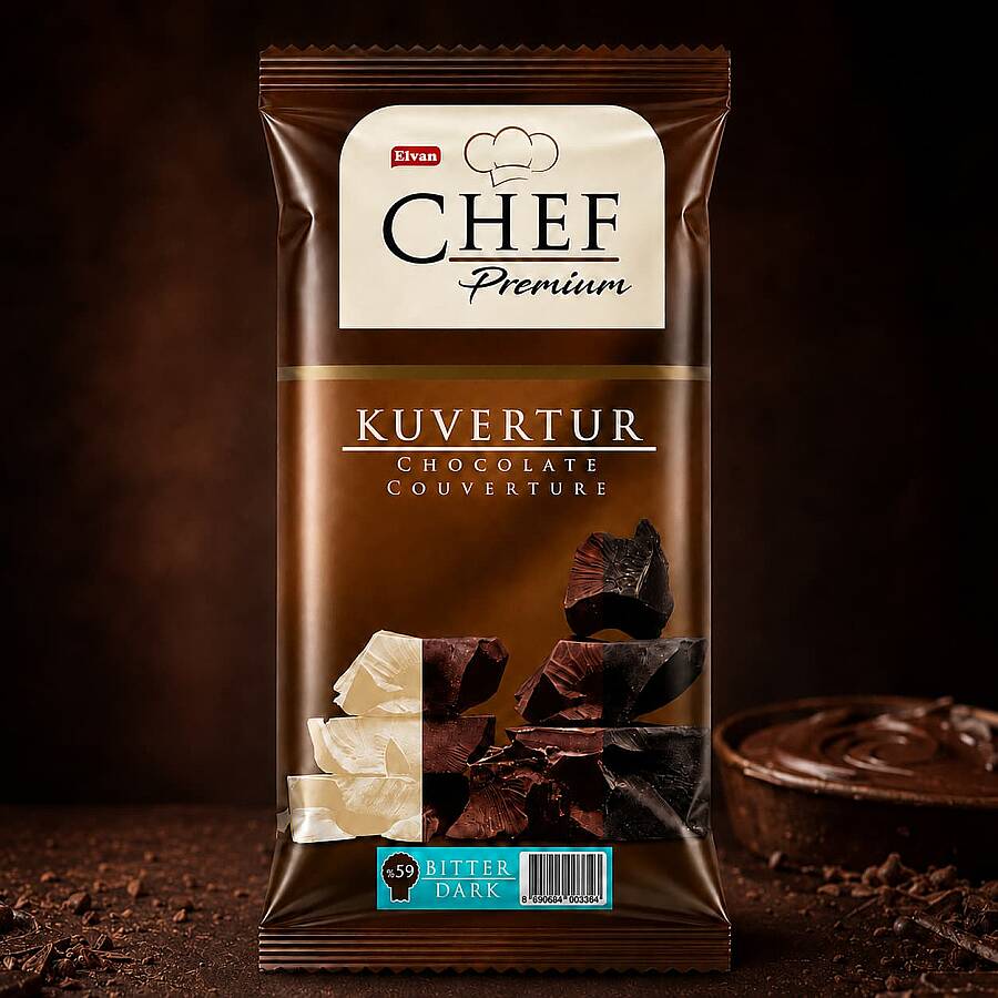 Chef Premium Yüzde 59 Bitter Mini Kuvertür 200 Gr. (1Adet) - 2