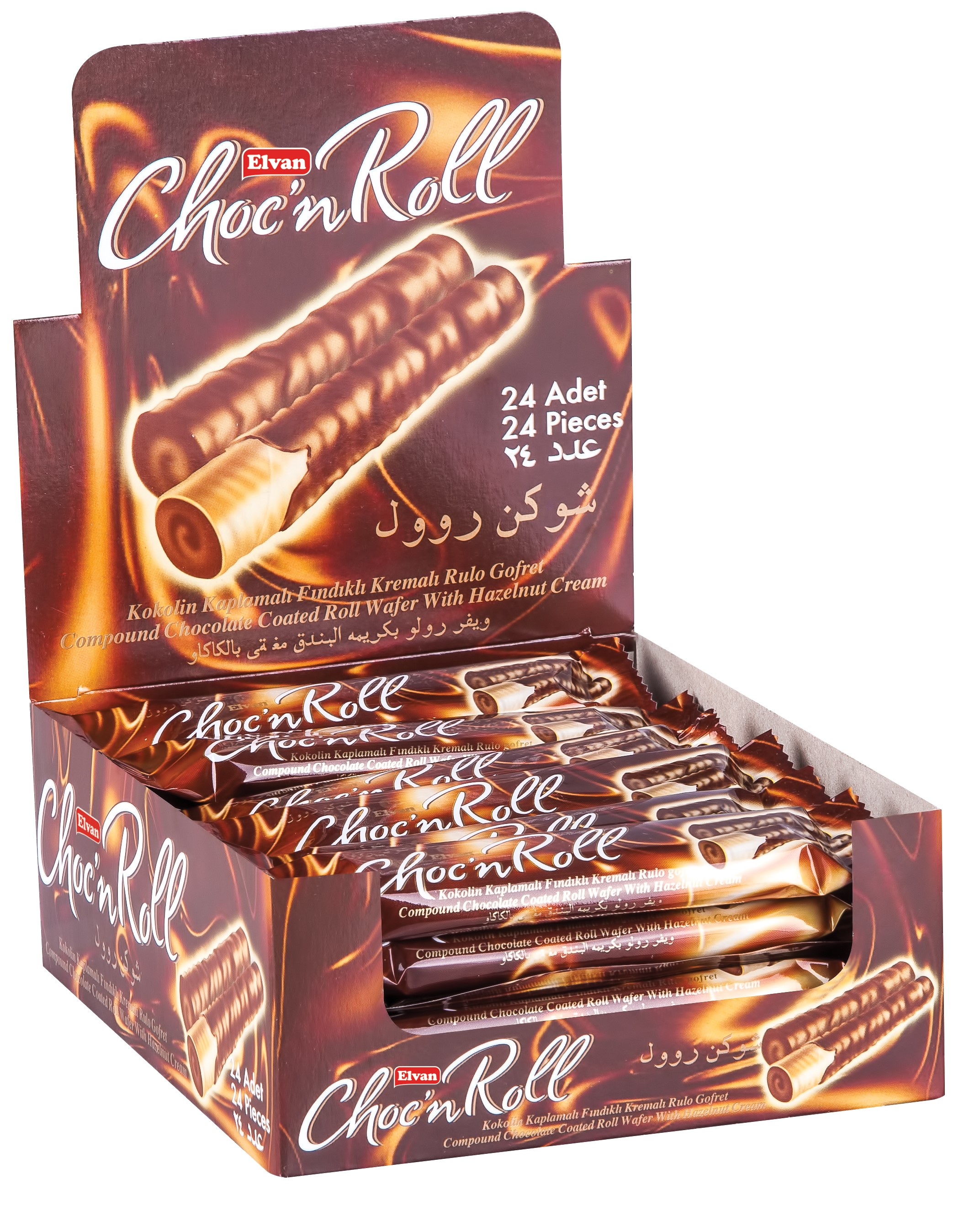 Choc N Roll Kakao Kaplamalı Fındık Kremalı Roll Gofret 16GrX24X12 (1 Koli)
