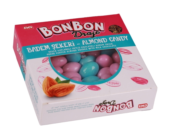 Cici Bonbon Mavi - Pembe Renkli Bademli Draje 150 Gr. (1 Paket) - CİCİ