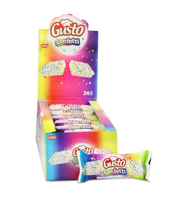 Cici Gusto Confetti Cake 40 Gr. 24 Pieces (1 Pack) - Cici
