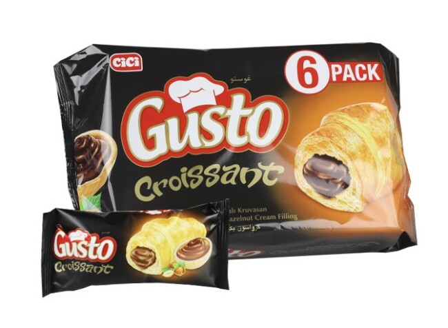 Cici Gusto Croissant with Chocolate 40 Gr. 6 Pieces (1 Box) - Cici
