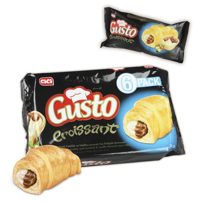 Cici Gusto Kruvasan Çikolata Vanilyalı 40 Gr. 6 Adet (1 Kutu) - Cici