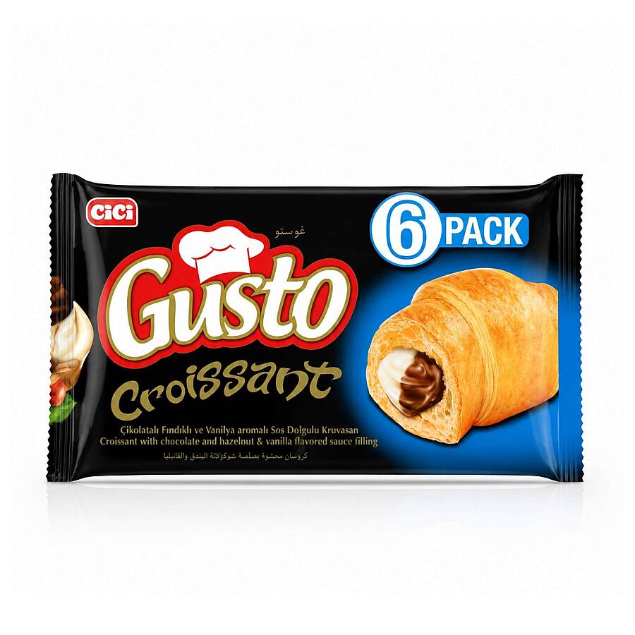 Cici Gusto Kruvasan Çikolata Vanilyalı 40 Gr. 6 Adet (1 Kutu) - 1