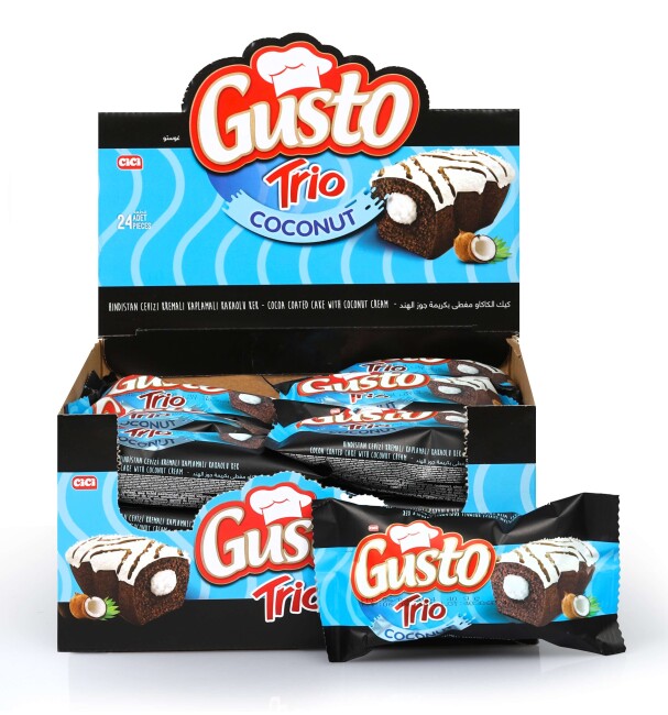 Cici Gusto Trio Coconut Flavored and Cocoa 40Gr. 24 Pieces (1 Box) - Cici