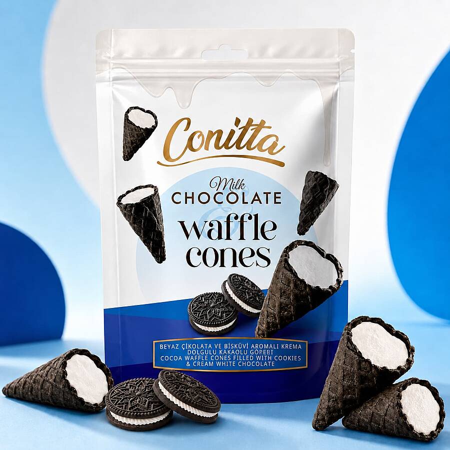 Conitta Beyaz Çikolata ve Kakaolu Gofret 80 Gr. (1 Paket) - 2