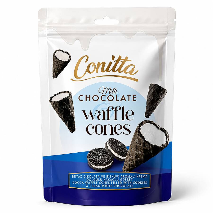 Conitta Beyaz Çikolata ve Kakaolu Gofret 80 Gr. (1 Paket) - 1