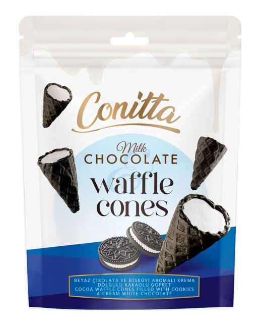 Conitta Beyaz Çikolata ve Kakaolu Gofret 80 Gr. (1 Paket) - Conitta