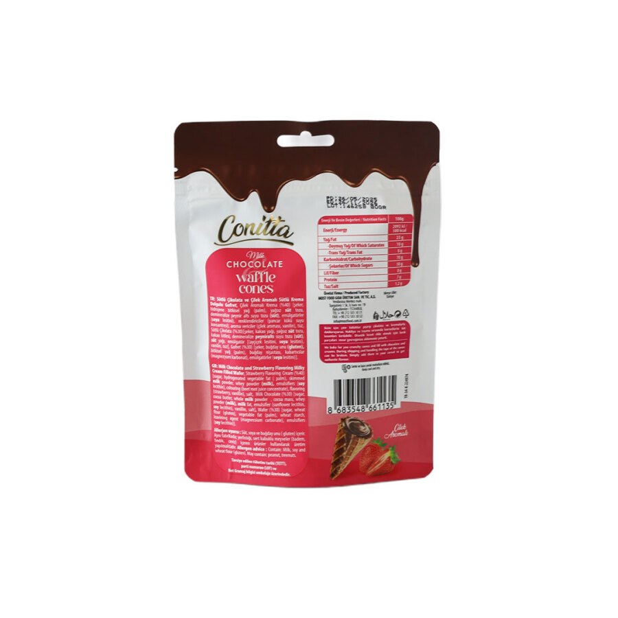Conitta Çilek Aromalı ve Sütlü Çikolatalı Gofret 80 Gr. (1 Paket) - 2