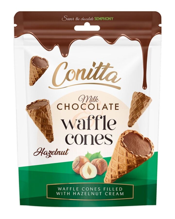 Conitta Fındık Kremalı ve Sütlü Çikolatalı Gofret 80 Gr. (1 Paket) - 1