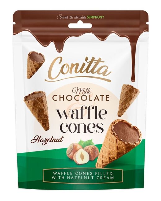 Conitta Fındık Kremalı ve Sütlü Çikolatalı Gofret 80 Gr. (1 Paket) - Conitta
