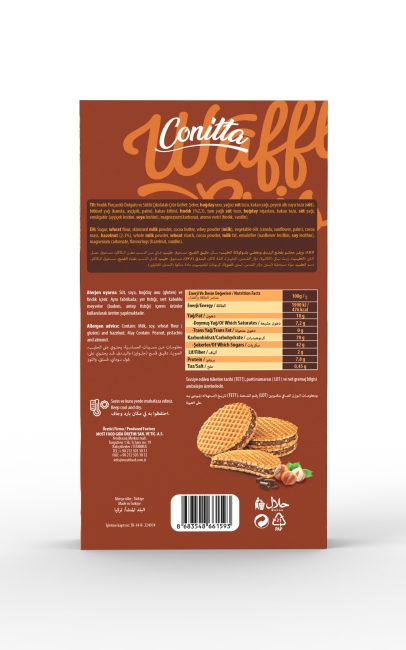 Conitta Waffle Crisps – Fındık Kremalı ve Sütlü Çikolatalı Çıtır Gofret 100 Gr. (1 Paket) - 2