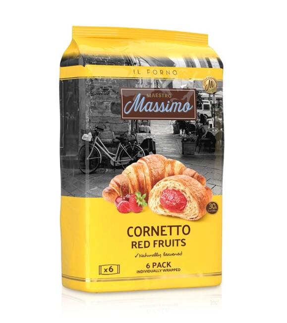 Cornetto Red Fruits (Red Fruit Croissant) 45 Grams 6 Pieces (1 Box) - Maestro Massimo