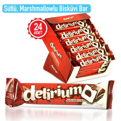 Delirium Sütlü Çikolatalı Marshmallowlu Bar 28 Gr. 24 Adet (1 Kutu)