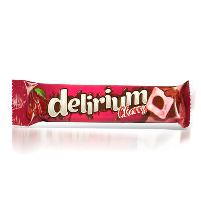 Delirium Sütlü Çikolatalı Marshmallowlu Vişneli Bar 28 Gr. 24 Adet (1 Kutu)