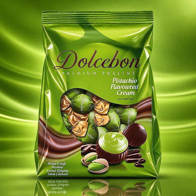 Dolcebon Antep Fıstıgı Aromalı Praline 1000 Gr. (1 Paket) - DOLCEBON