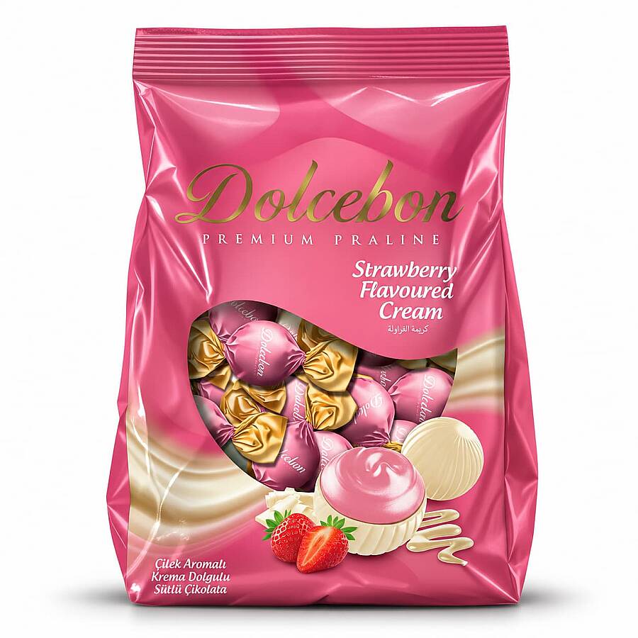 Dolcebon Çilek Aromalı Kremalı Praline 1000 Gr. (1 Paket) - 2
