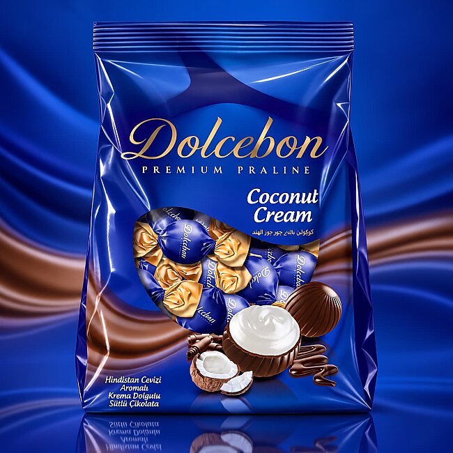 Dolcebon Hindistan Cevizi Aromalı Praline 1000 Gr. (1 Paket) 