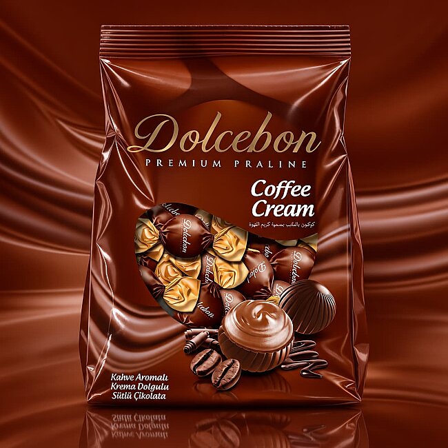 Dolcebon Kahve Aromalı Kremalı Sütlü Praline 1000 Gr. (1 Paket) 