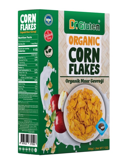 Dr. Gluten Organic Gluten-Free Corn Flakes 200 Gr. (1 package) - Dr.Gluten