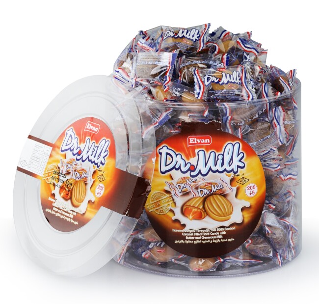 Dr. Milk Karamelli Şeker 1000 Gr. Silindir (1 Kutu) - Elvan