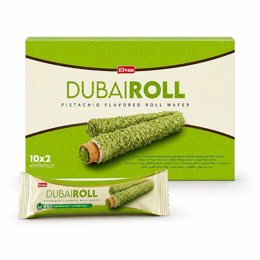 Elvan Dubai Roll Gofret 18 Gr. 10 Adet (1 Kutu) - 1