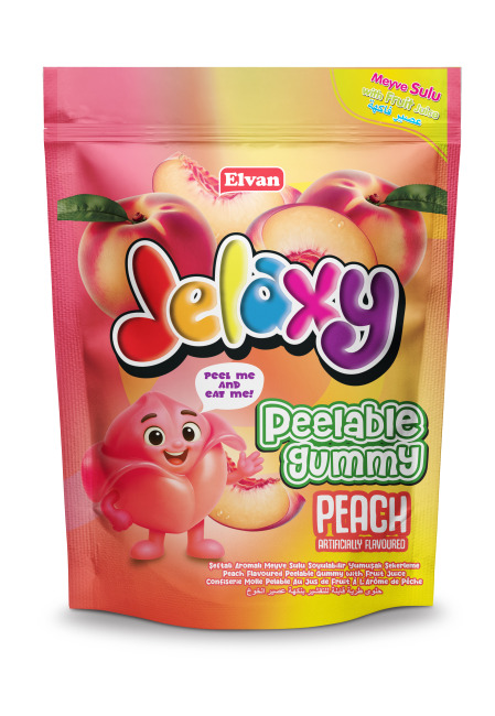 Jelaxy Peelable Şeftali Aromalı Soyulabilir Yumuşak Şekerleme 65 Gram 12 Adet (1 Kutu) - Jelaxy