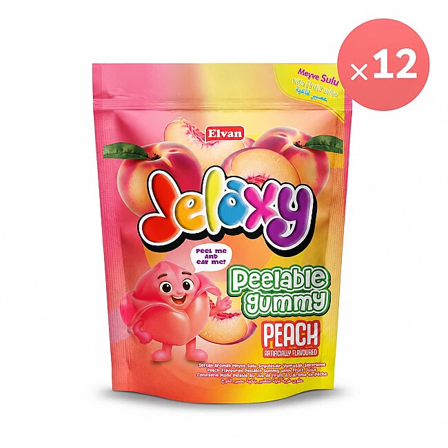 Jelaxy Peelable Şeftali Aromalı Soyulabilir Yumuşak Şekerleme 65 Gram 12 Adet (1 Kutu) - 2