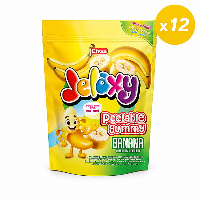 Jelaxy Peelable Muz Aromalı Soyulabilir Yumuşak Şekerleme 65 Gram 12 Adet (1 Kutu) - 2