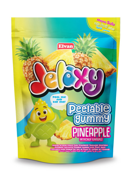 Jelaxy Peelable Ananas Aromalı Soyulabilir Yumuşak Şekerleme 65 Gram 12 Adet (1 Kutu) - Jelaxy