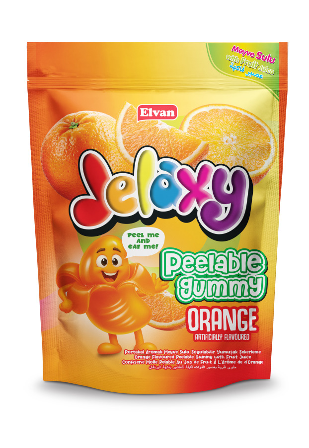 Jelaxy Peelable Portakal Aromalı Soyulabilir Yumuşak Şekerleme 65 Gram 12 Adet (1 Kutu) - 1