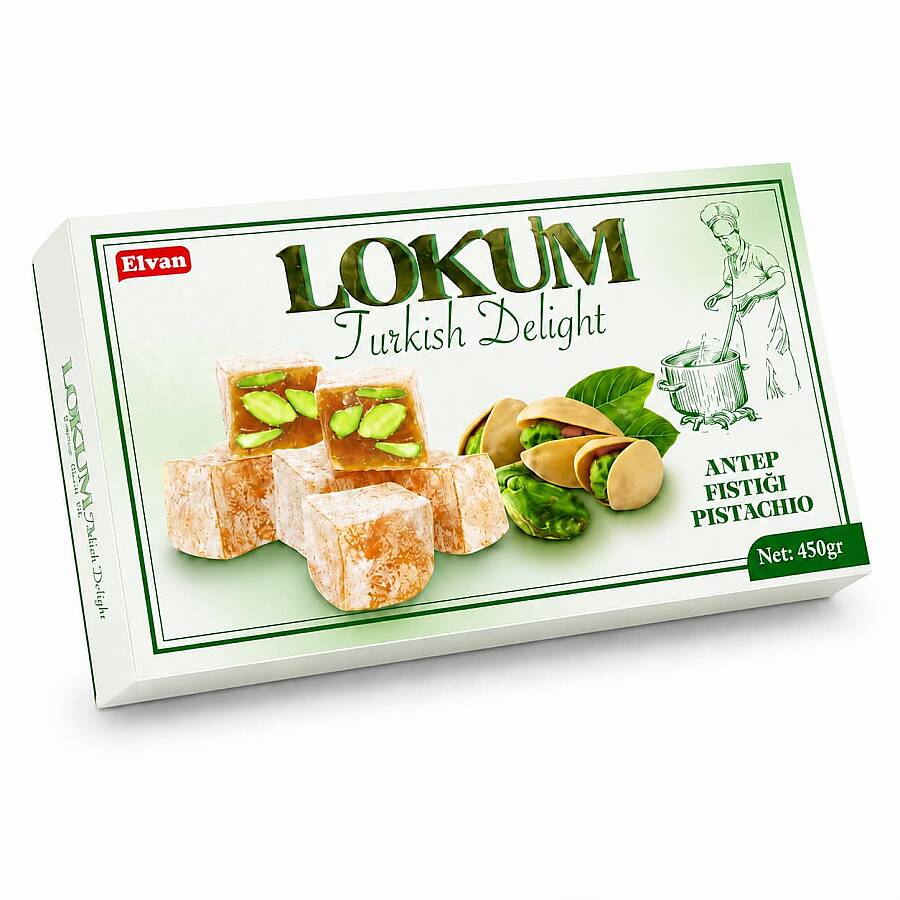 Elvan Antep Fıstıklı Lokum 450 Gr (1 Paket) - 1
