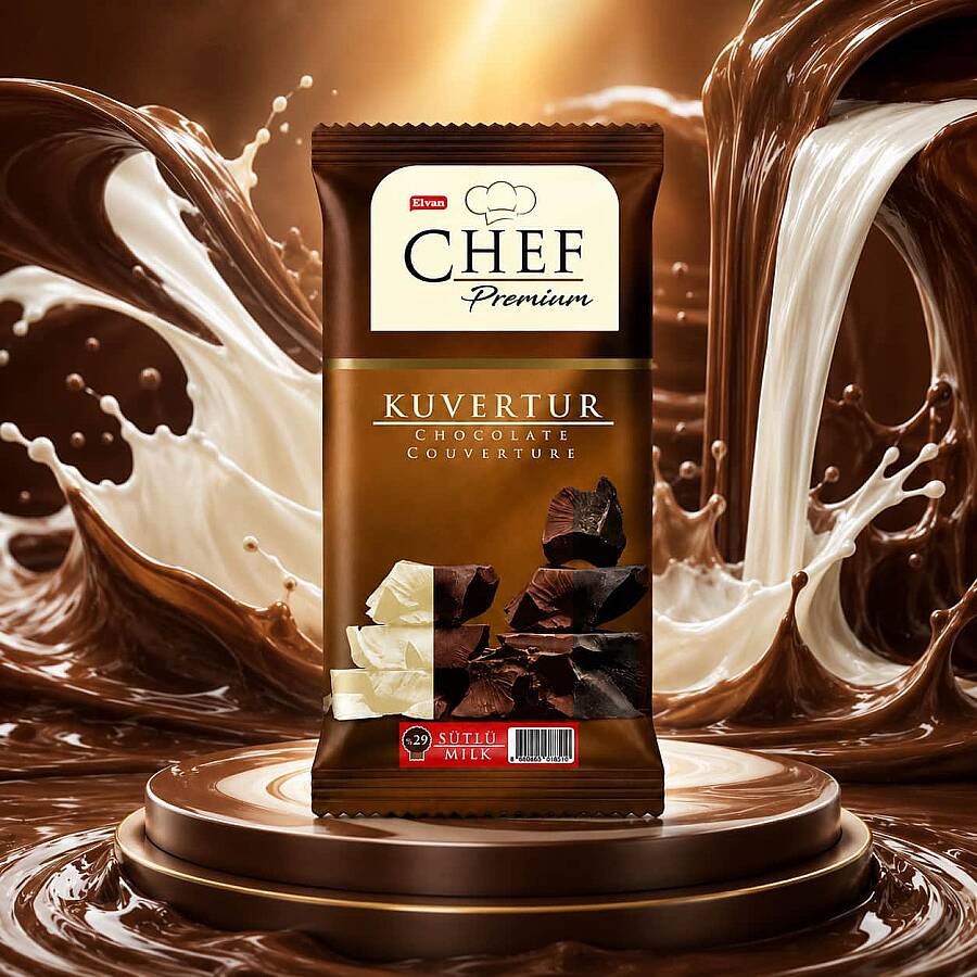 Elvan Chef Premium Mini Couverture with Milk 200 Gram (1 Piece) - 2
