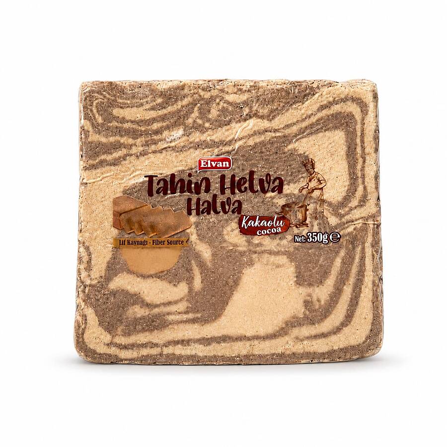 Elvan Cocoa Tahini Halva 350 Gram (1 Box) - 1