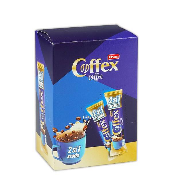 Elvan Coffex 2 si 1 Arada Hazır Kahve 12 Gr. (1 Kutu) - 2