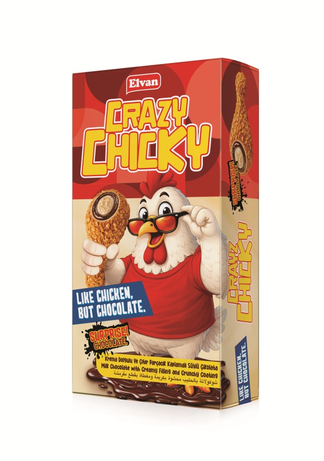 Elvan Crazy Chicky Çıtır Parçacık Kaplamalı Çikolata 57 Gr. (1 Paket) - 1