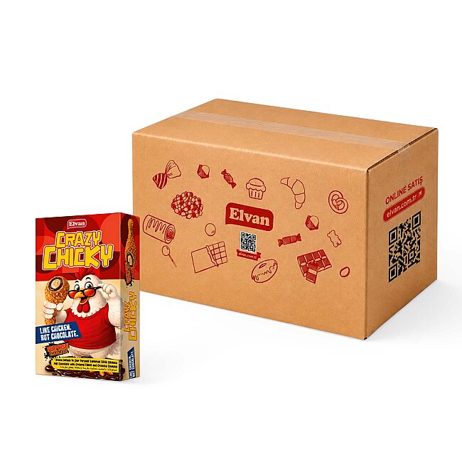 Elvan Crazy Chicky Çıtır Parçacıklı Tavuk Budu Çikolata 57GRX12X4 - 1 Koli - 2