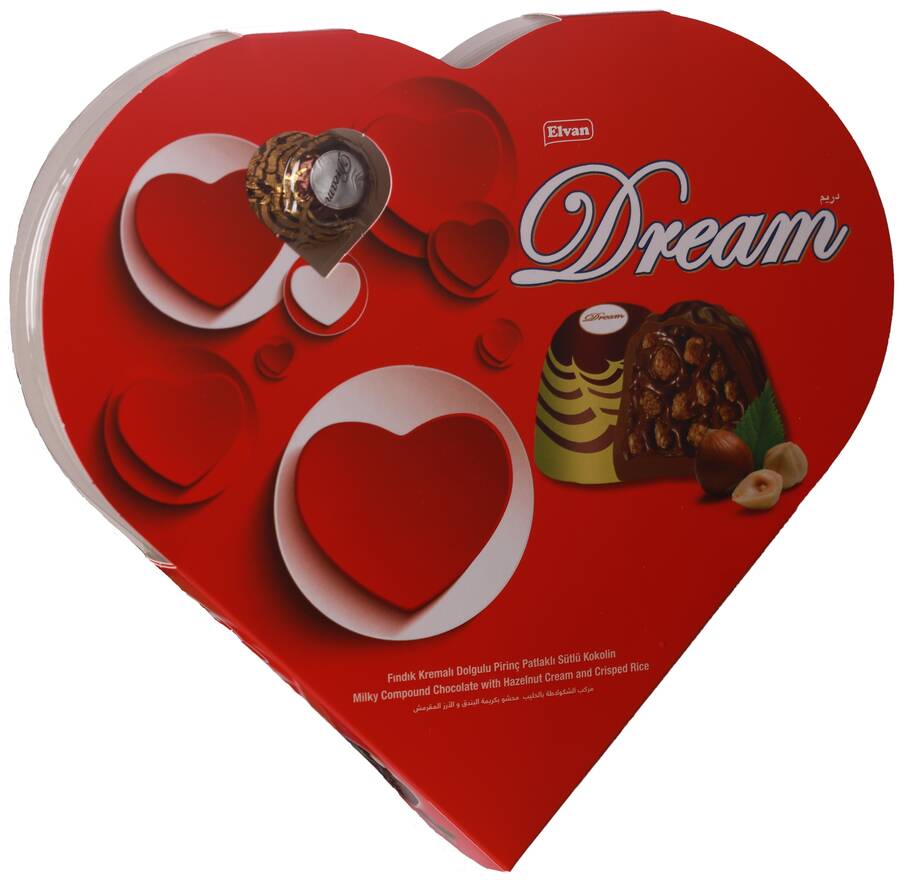 Elvan Dream Fındıklı Çikolata 124 Gr. (1 Kalp Kutu) - 1