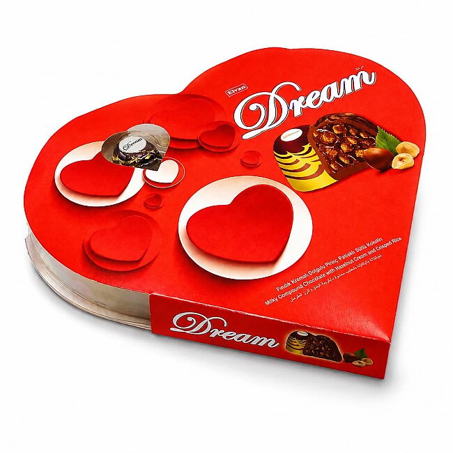 Elvan Dream Fındıklı Çikolata 124 Gr. (1 Kalp Kutu) - Elvan