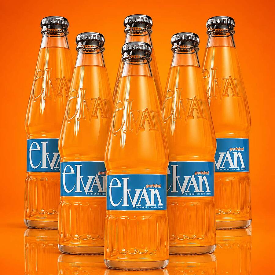 Elvan Gazoz Portakallı 250 ml 6 lı Paket Cam Şişe - 2