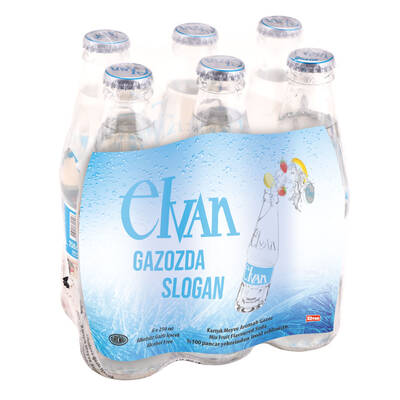Elvan Gazoz Mixed Fruit Flavor 250 ml 6 Pack Glass Bottle - 1